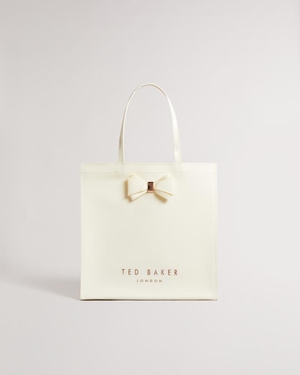 Sac a Main Ted Baker Plain Bow Large Icon Blanche Femme | TNB-65360647